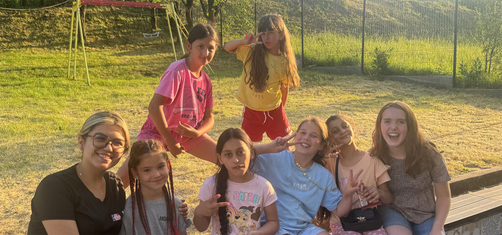 A few gals from the Romania mission team meeting local girls they are reaching out to. 